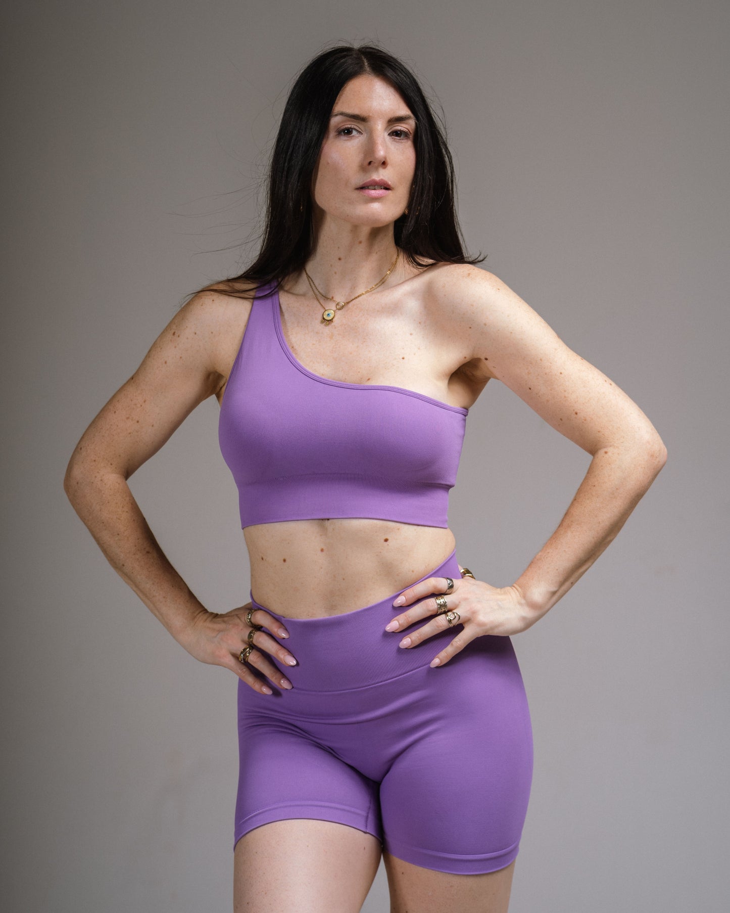 Purple TOP one-shoulder