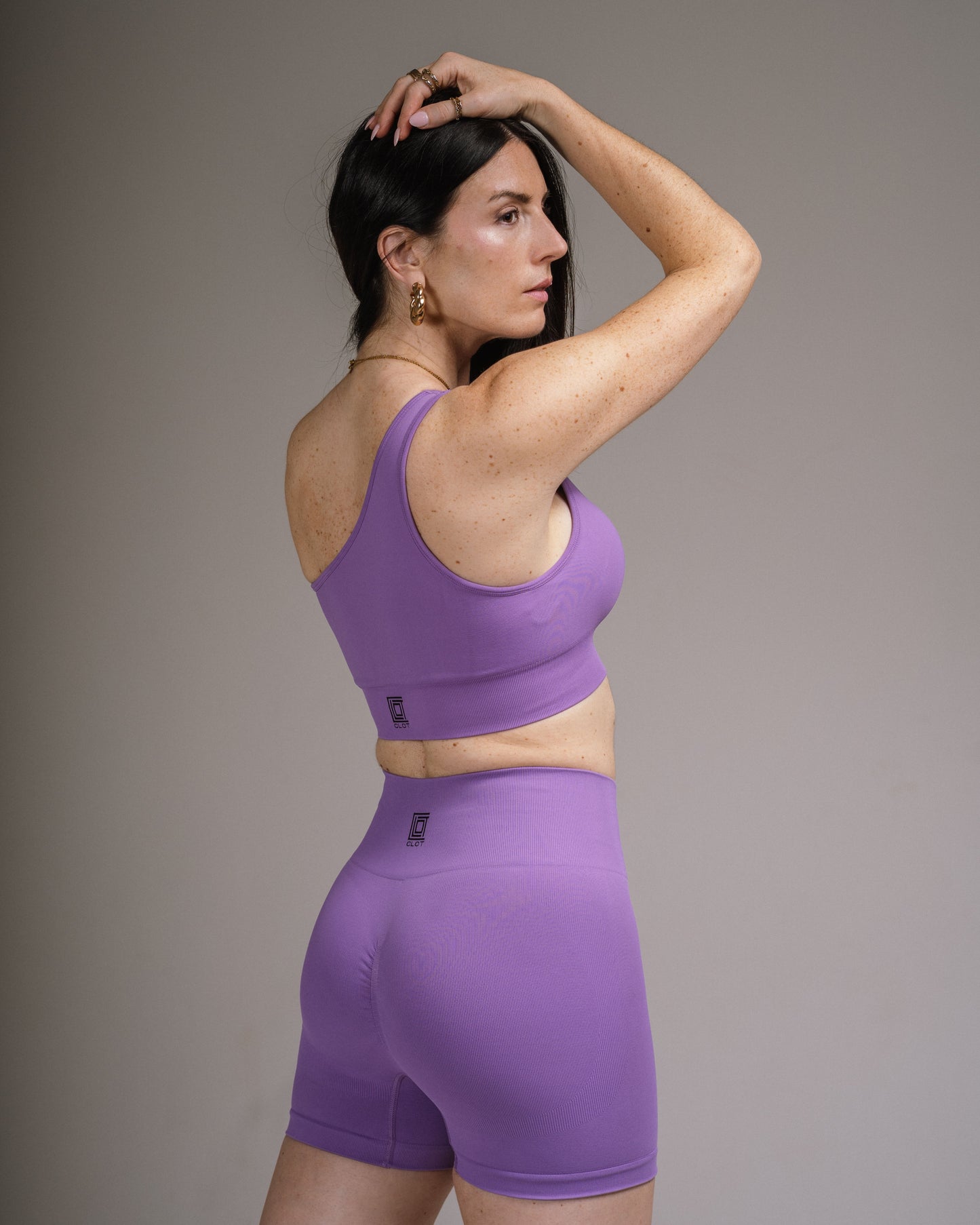 Purple TOP one-shoulder